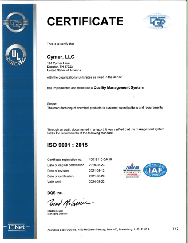 Cymer-ISO-9001-2015-Certification Quality